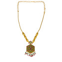Alluring Gold Plated Hexagonal Pendant Chain Necklace