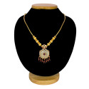 Alluring Gold Plated Hexagonal Pendant Chain Necklace