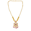 Alluring Gold Plated Hexagonal Pendant Chain Necklace