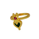 Ethnic Gold Plated Heart Enamel Finger Ring