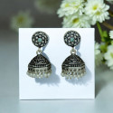Fashion Black Metal Oxidized Jimikki/Jhumka Earrings