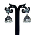 Fashion Black Metal Oxidized Jimikki/Jhumka Earrings