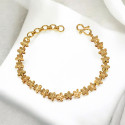 Trendy Gold Plated Floral Bracelet for Ladies