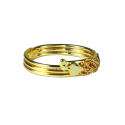 Gold Plated knot and heart Finger Ring