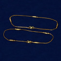 Cylindrical Design Sleek Gold Plated Anklets