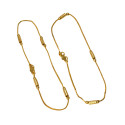 Cylindrical Design Sleek Gold Plated Anklets