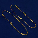 Cylindrical Design Delicate Gold Plated Anklets