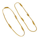 Cylindrical Design Delicate Gold Plated Anklets