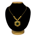 Ethnic Gold Plated Enamel Floral Pendant Necklace