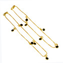 Gold Plated Black Crystal Hanging Box Chain Anklets