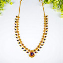 Traditional Gold Plated Ruby Blue Mango Long Necklace