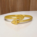 Elegant Gold Plated Floral Heart Open Bangle