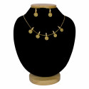 Gold Plated CZ Head Coin Kasu Necklace Set