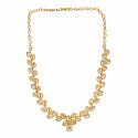 Alluring Gold Plated CZ Leaf Necklace