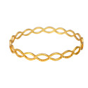 Stylish Gold Plated Oval Design Light-weight Bangle