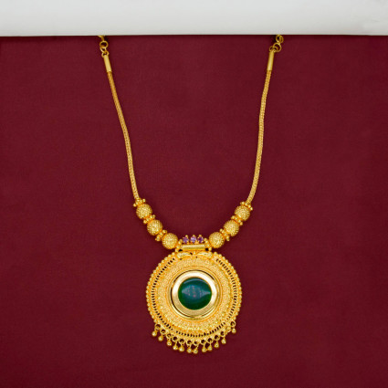 South Indian Traditional Gold-Plated Pendant Necklace