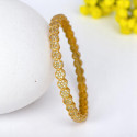 Trendy Round Floral Design CZ Bangle