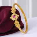 Exquisite Antique Gold Plated Ruby CZ Lakshmi Bangle