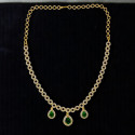 Round Cubic Zirconia Necklace with Emerald Stones