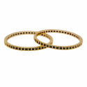 Gold Plated Square Semi Precious Stone Bangles