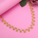 Graceful Gold Plated Round Semi-Precious Stone Necklace