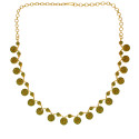 Graceful Gold Plated Round Semi-Precious Stone Necklace