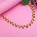 Graceful Gold Plated Round Semi-Precious Stone Necklace