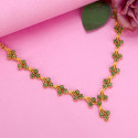 Gold Plated Stylish Floral Vine Stone Necklace