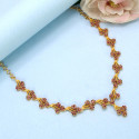 Gold Plated Stylish Floral Vine Stone Necklace