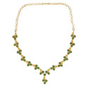Gold Plated Stylish Floral Vine Stone Necklace