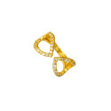 Dual-Triangle Gold-Plated Stone Finger Ring