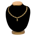 Premium Fashion Gold Plated Round Design Stone Necklace
