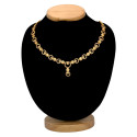 Premium Fashion Gold Plated Round Design Stone Necklace