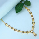 Premium Fashion Gold Plated Round Design Stone Necklace