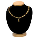 Premium Fashion Gold Plated Round Design Stone Necklace