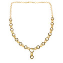 Premium Fashion Gold Plated Round Design Stone Necklace