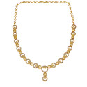 Premium Fashion Gold Plated Round Design Stone Necklace