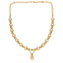 Premium Fashion Gold Plated Round Design Stone Necklace