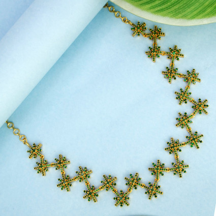 Dazzling Gold Plated Semi-precious Stone Necklace