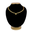 Elegant Gold Plated Leaves Design Stone Necklace