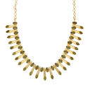 Exquisite Gold Plated Spike Designer Stone Necklace
