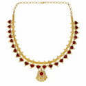 Kerala Traditional CZ Red Palakka Necklace With Pendant