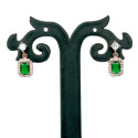Fashionable Cz Square Stone Drop Earrings