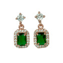 Fashionable Cz Square Stone Drop Earrings
