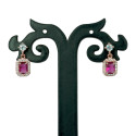 Fashionable Cz Square Stone Drop Earrings