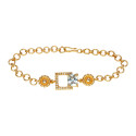 Stylish Gold Plated Square CZ Stone Ladies Bracelet