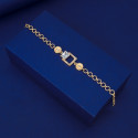 Stylish Gold Plated Square CZ Stone Ladies Bracelet