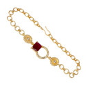Stunning Gold Plated CZ Stone Round Designer Ladies Bracelet