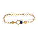 Stunning Gold Plated CZ Stone Round Designer Ladies Bracelet