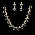 Appealing Gold Plated American Diamond Tear Drop Necklace Set